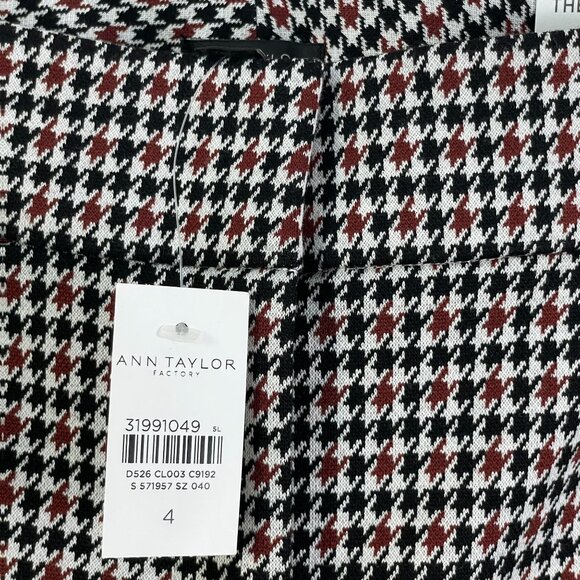 NEW Ann Taylor Factory Womens 4 Houndstooth Straight Leg Pants Career - Picture 5 of 10